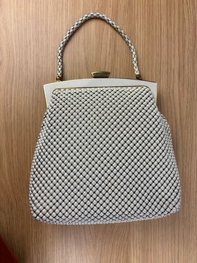 Vintage White Enamel "Alumesh" Handbag by Whiting & Davis